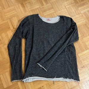 Ladies Raw Hem Crewneck Sweat shirt